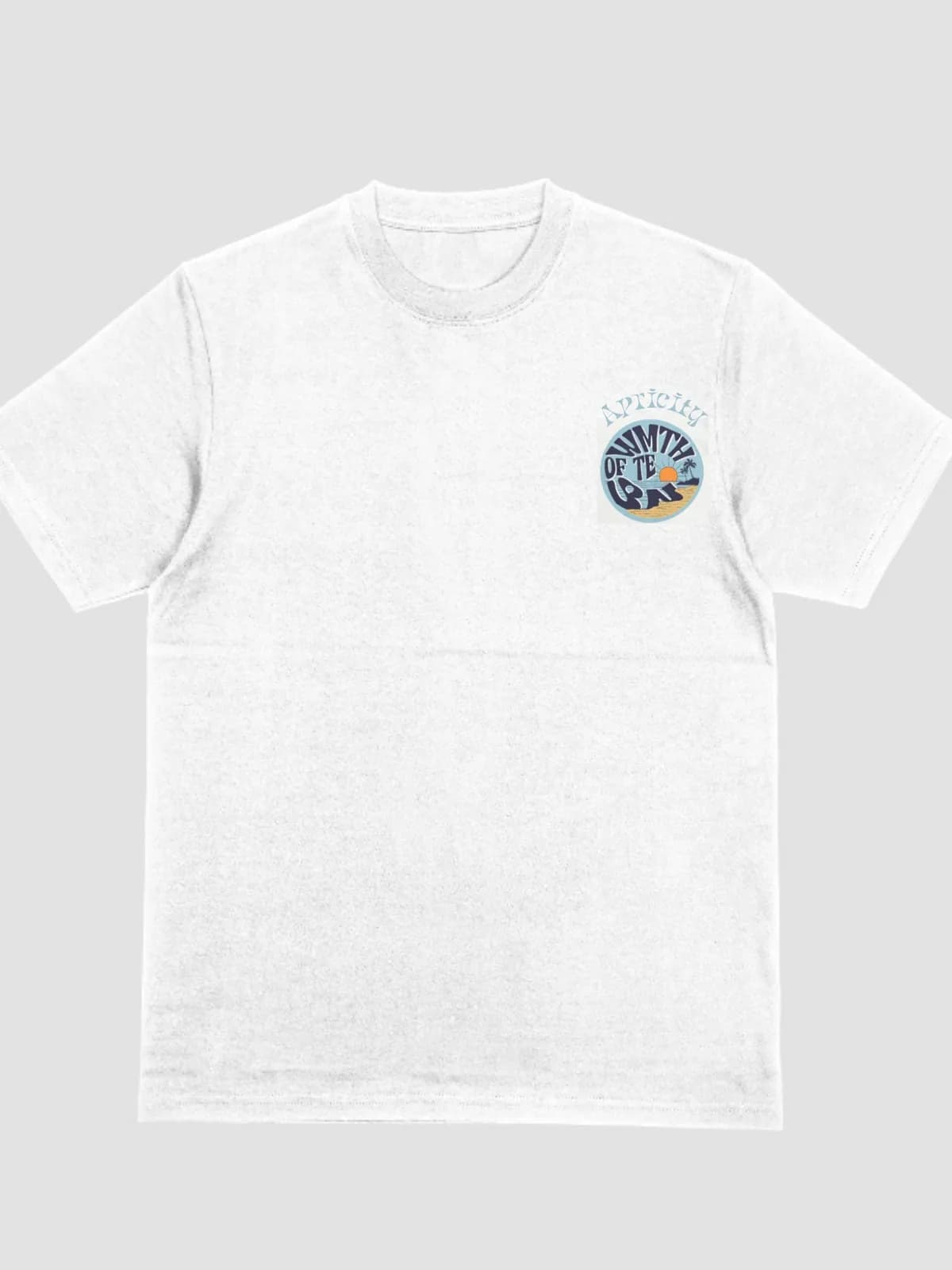 APCTY Beach Sunset Tee in white, front view on a studio background