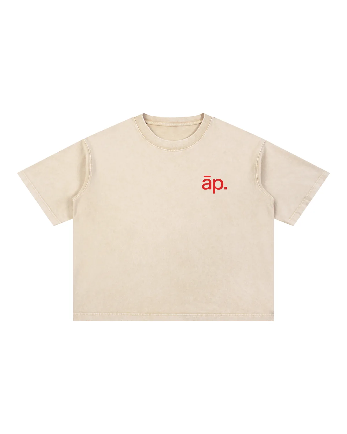 APCTY Fitted Style Tee in cream, front view on a white studio background