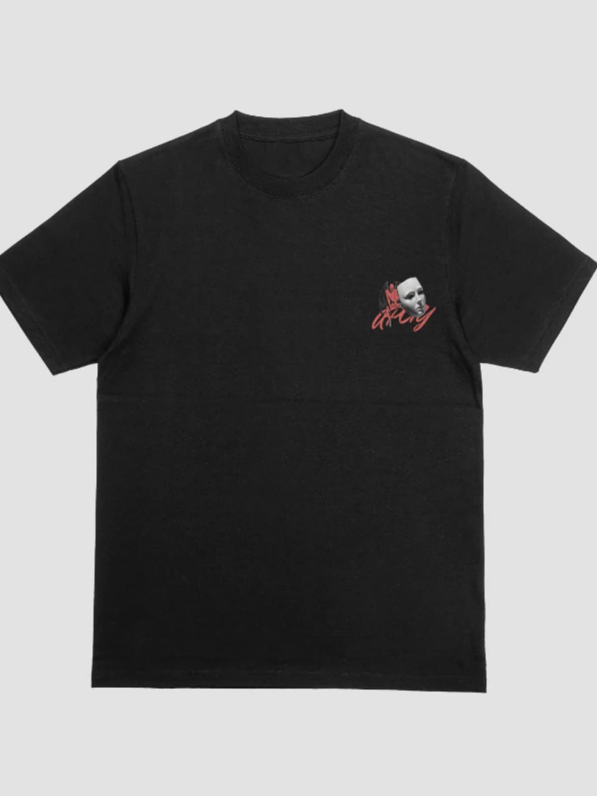 APCTY Stealth Power Tee in black, front view on a studio background